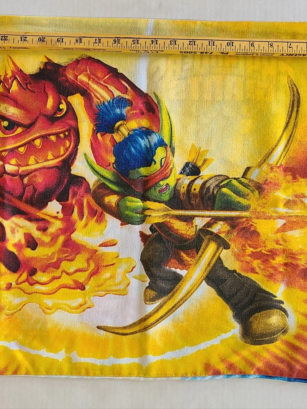 Skylanders Giants Lot of 2 Twin Flat Sheets and 1 Pillow Case Blue